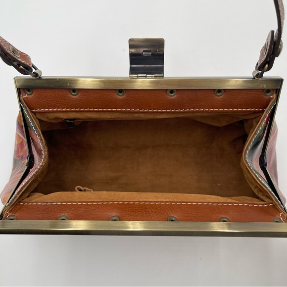 Patricia Nash Ferrara Frame Floral Leather Satchel Shoulder Purse Botanical Fall - Picture 9 of 16